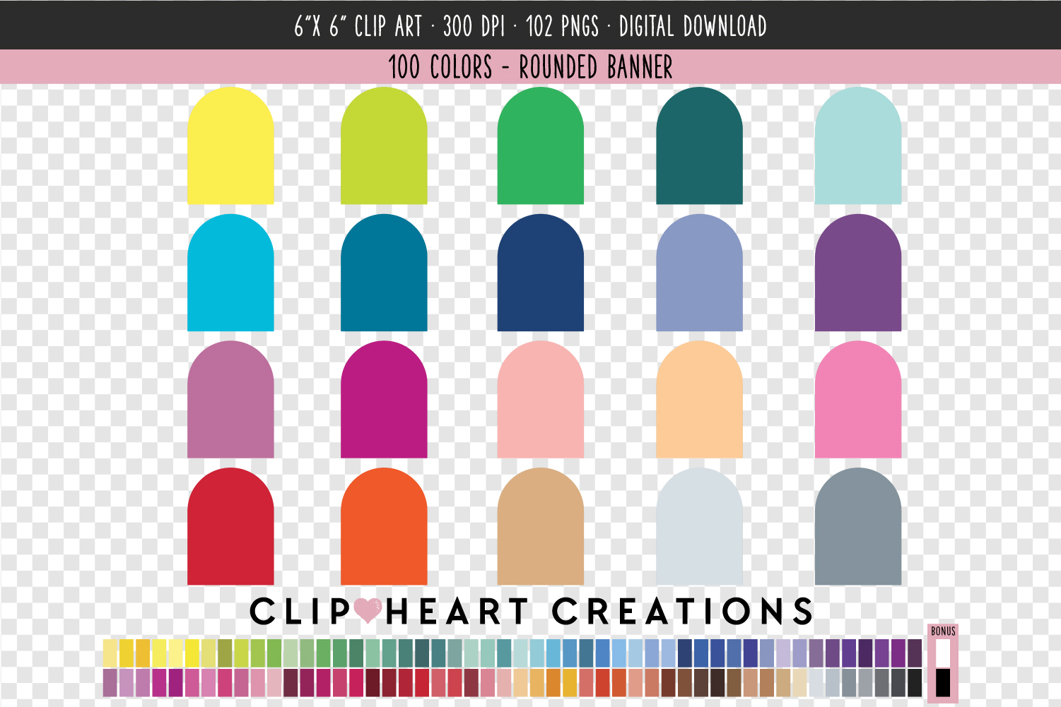 Rounded Banner Clip Art 100 Clip Art Graphics