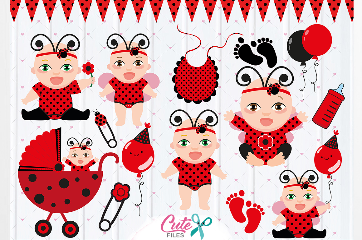 Download Baby Ladybug Clipart, Ladybug party, Baby Girl's Clipart ...