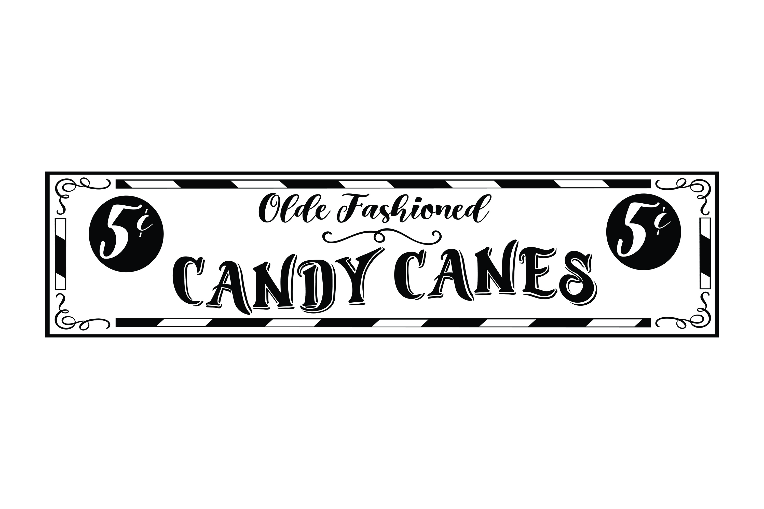 Download Old Fashioned Candy Canes Porch Sign SVG