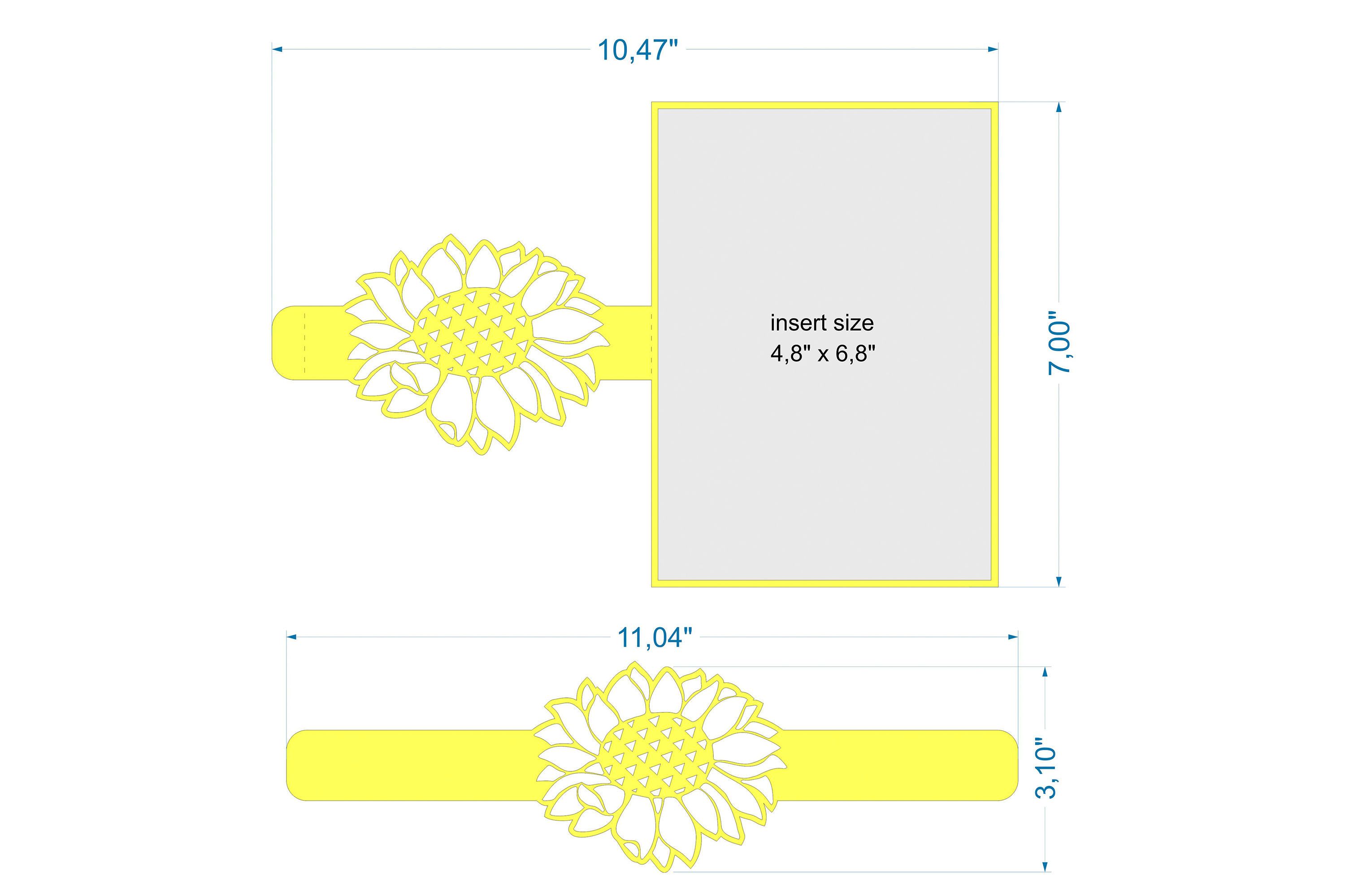 Download Sunflower belly band template, Wedding invitation svg ...