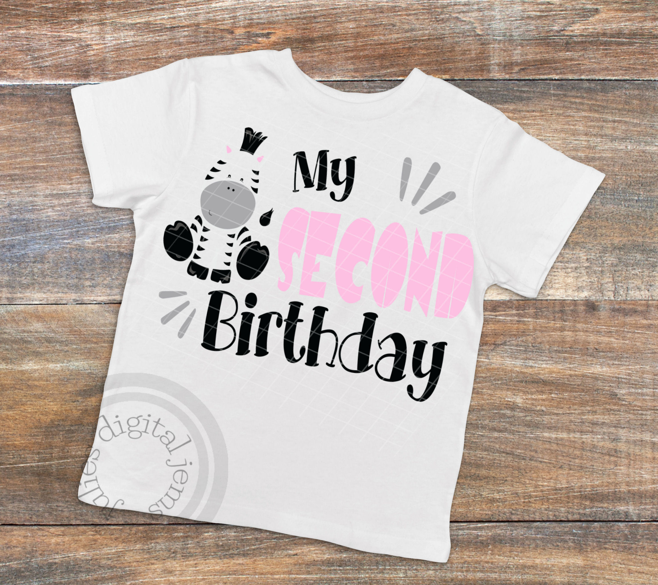 Zebra Birthday shirt, 2nd Birthday SVG, Zebra svg file, Second Birthday