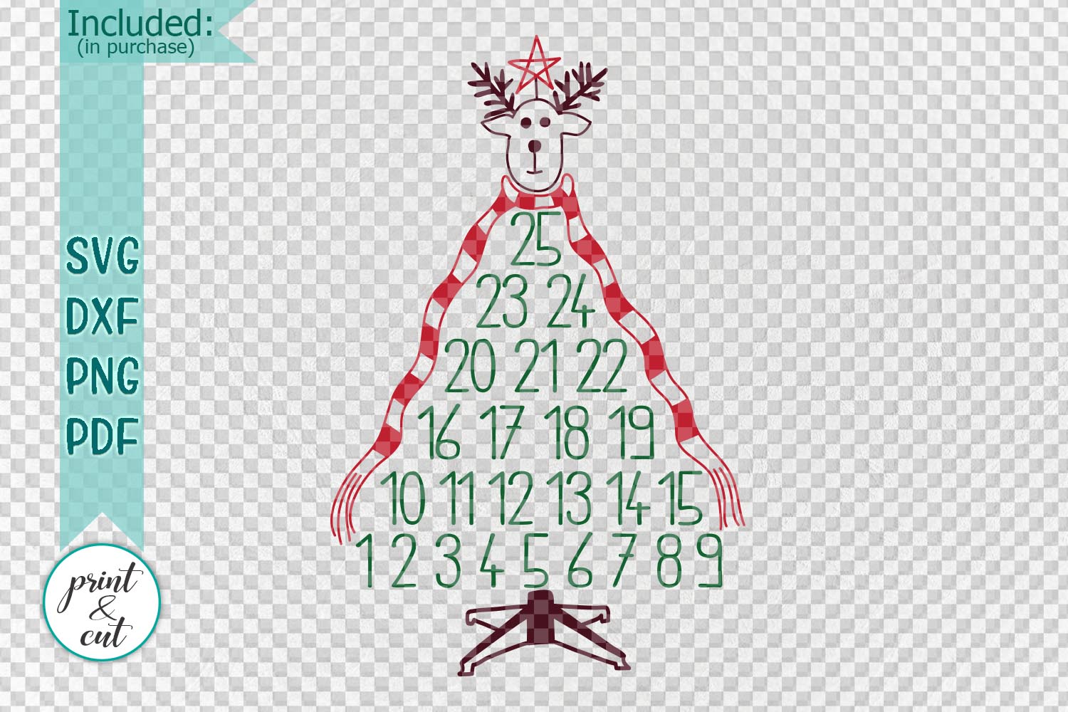 Download Advent Countdown Christmas Calendar svg dxf dxf cut file