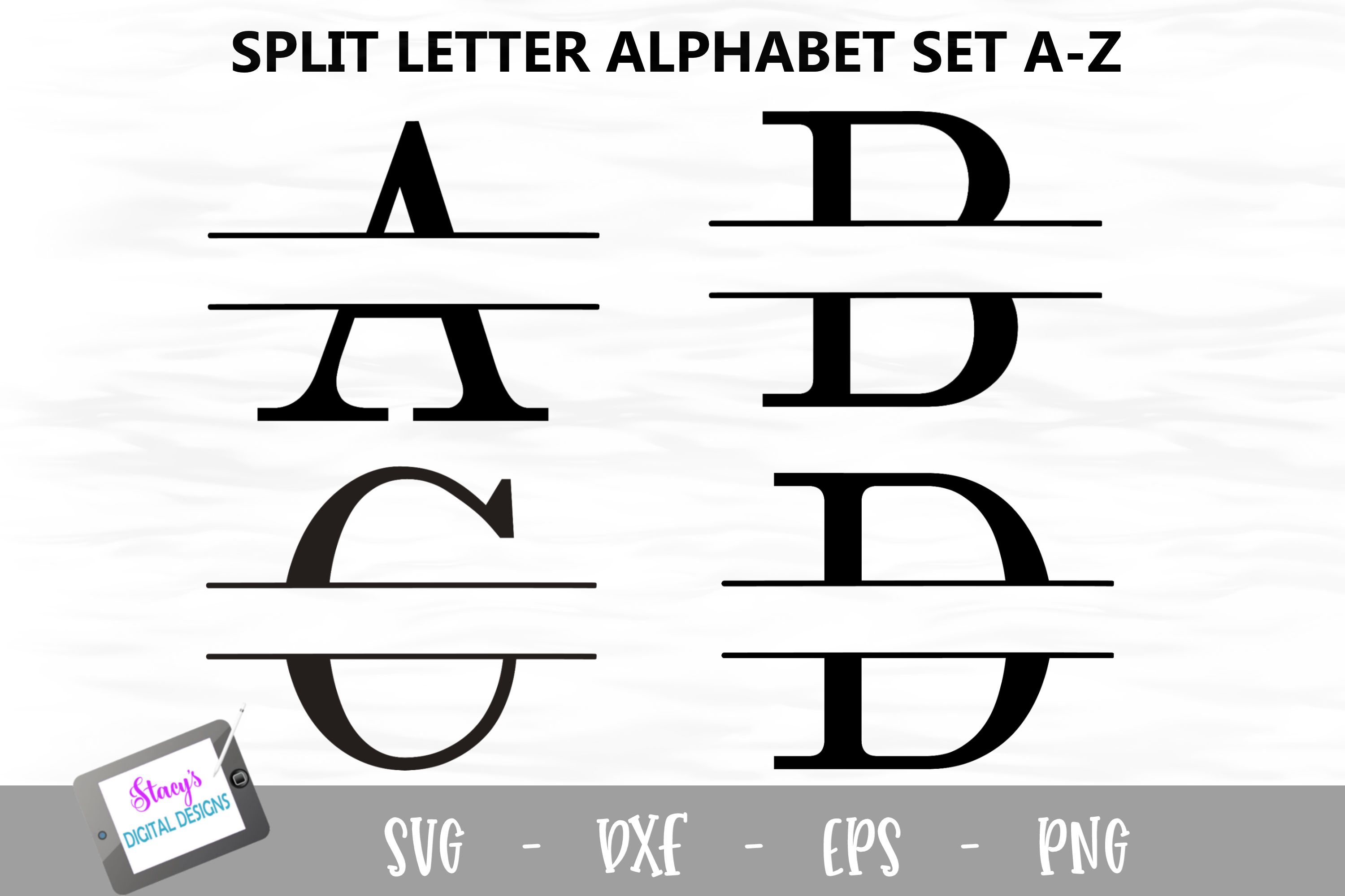 Download Split Letters A-Z - 26 Split monogram letters