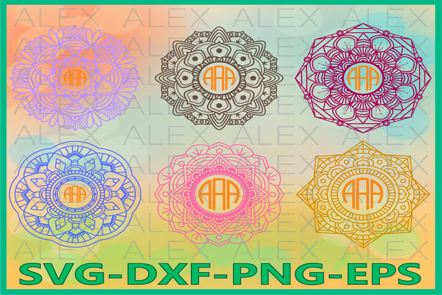 Download Mandala Circle Monogram Frames SVG, Mandala svg (226198 ...