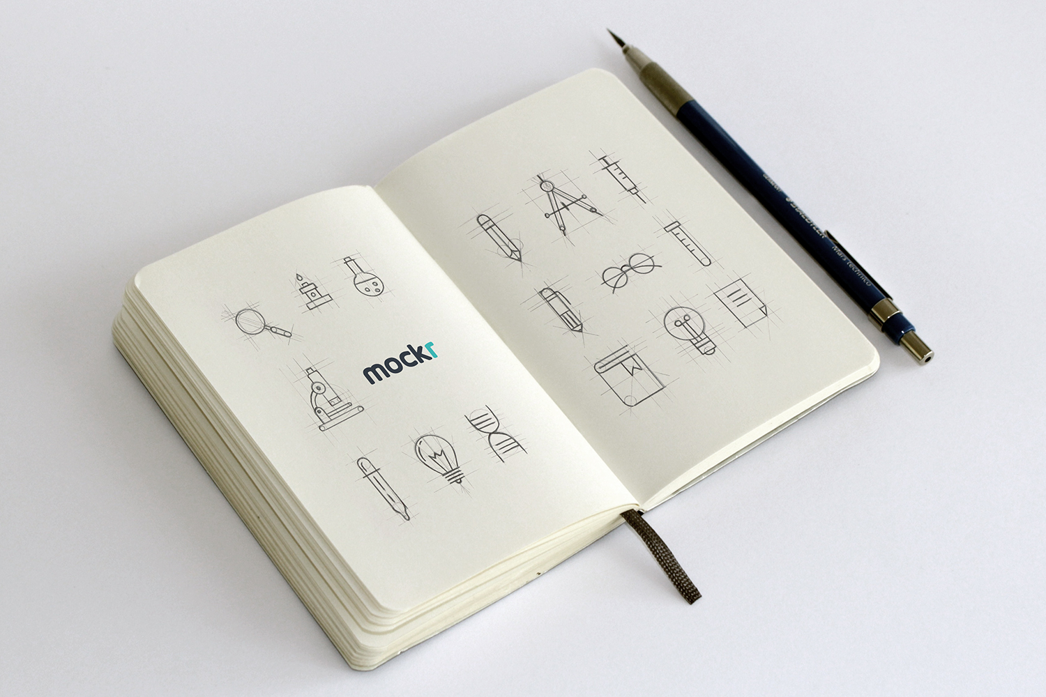 Download Realistic Sketchbook Mockup Psd