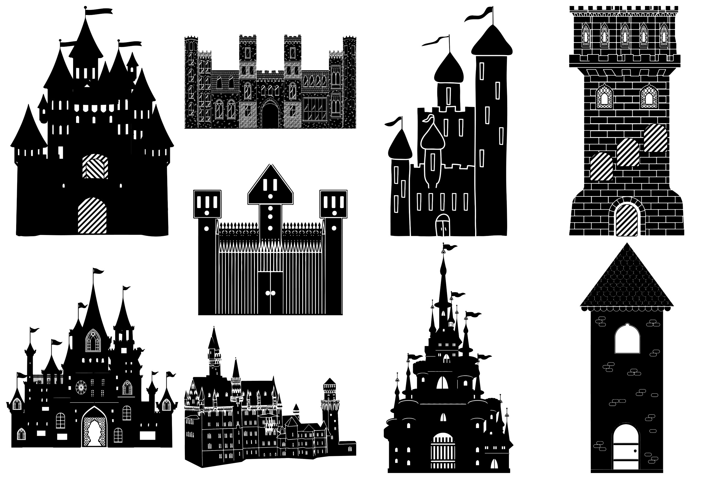 Download Castle Silhouettes Vector AI EPS Vecor & PNG