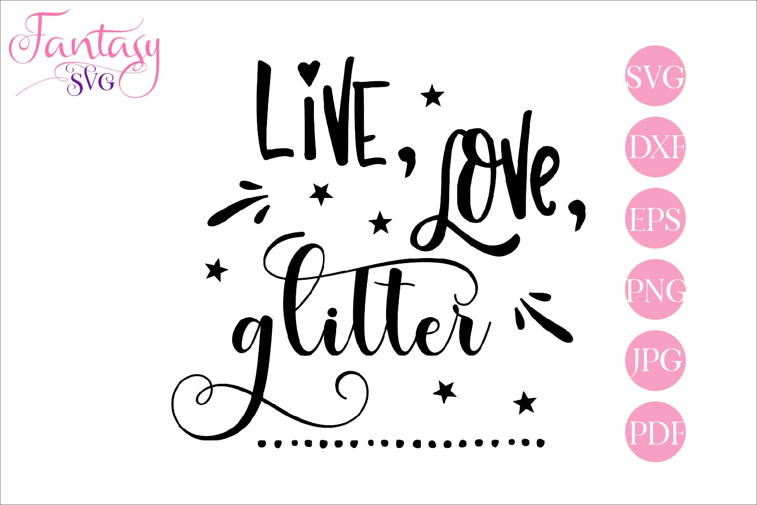 Download Live love glitter svg cut file for silhouette and cricut