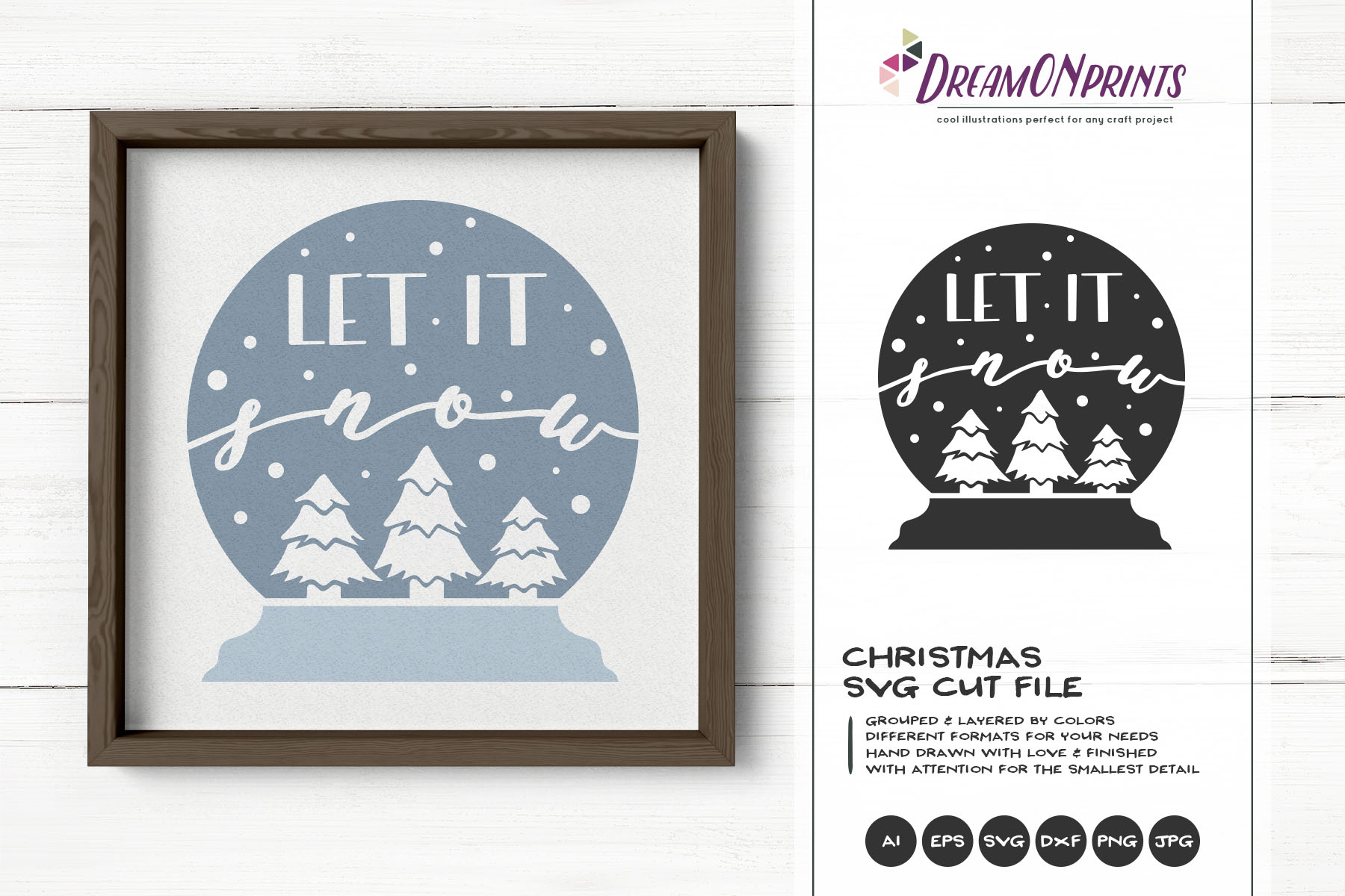 Download Let it Snow| Snow Globe SVG | Christmas SVG (357892 ...