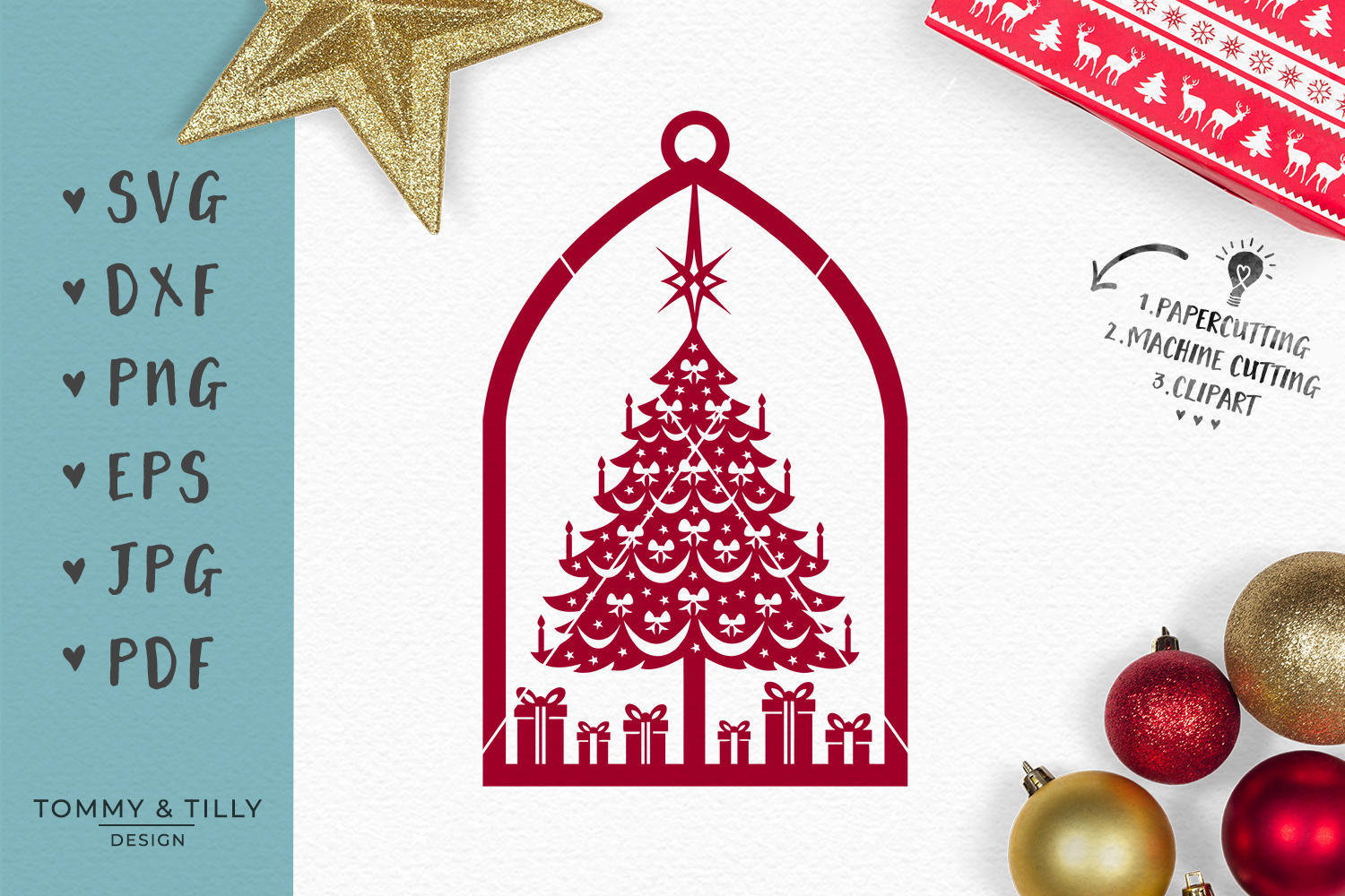 Download Hanging Christmas Tree - SVG EPS DXF PNG PDF JPG Cut File ...