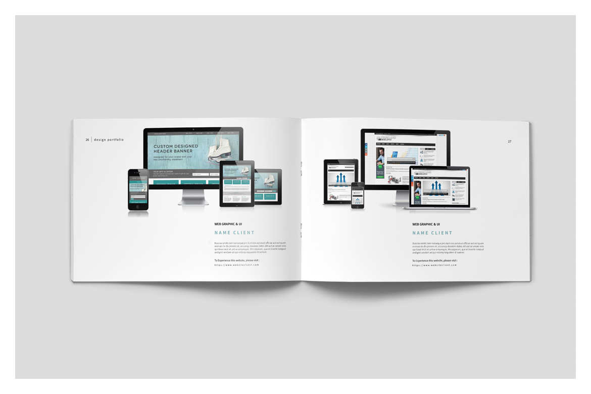 Graphic Design Portfolio Template (82495) | Brochures | Design Bundles