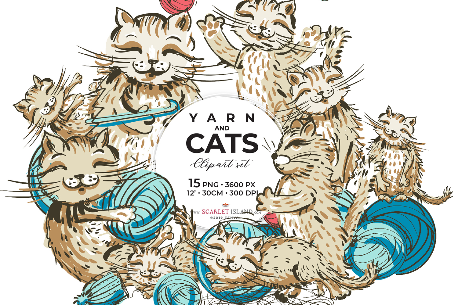 Yarn Cats clipart