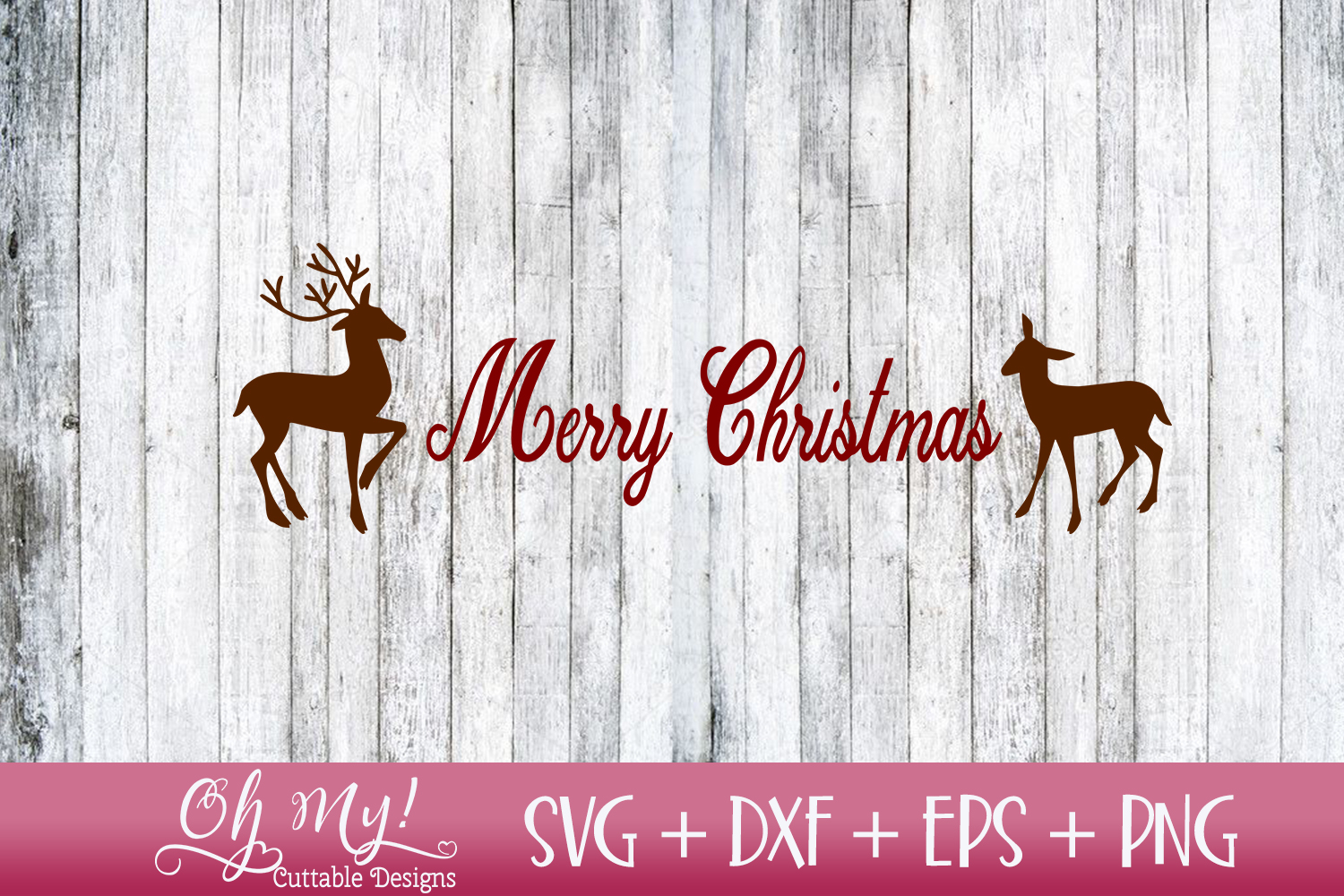 Download Merry Christmas Reindeer - SVG DXF EPS PNG