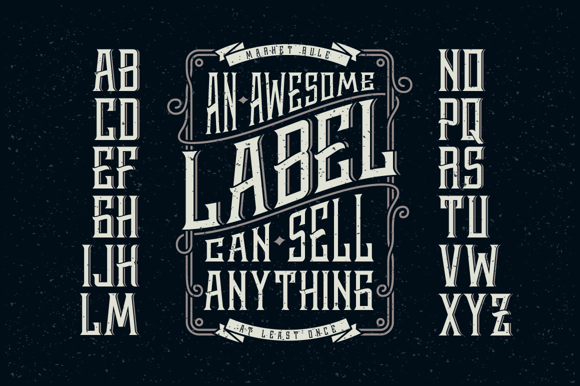 Whiskey label font design  elements 8057 Regular 