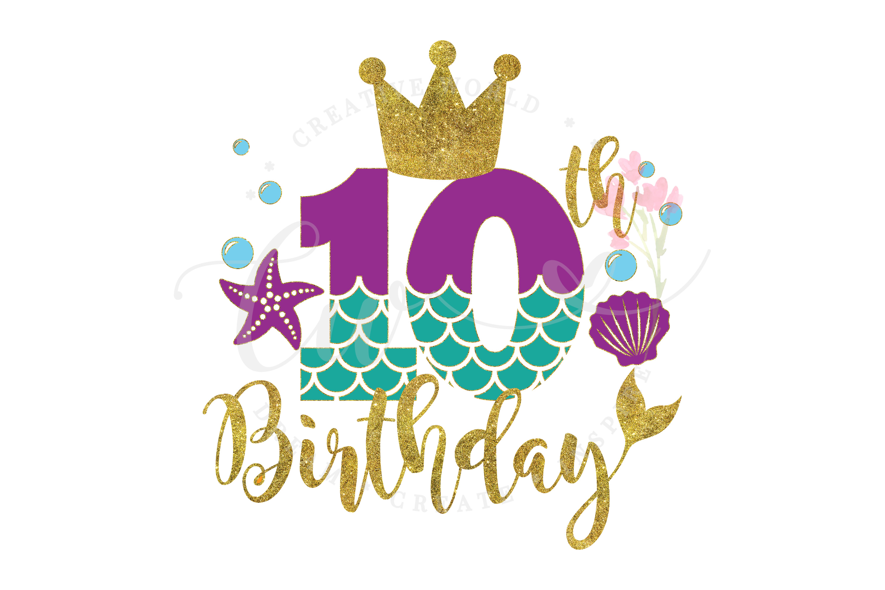 My 10th Birthday Mermaid SVG | Mermaid SVG |Mermaid Birthday (345944