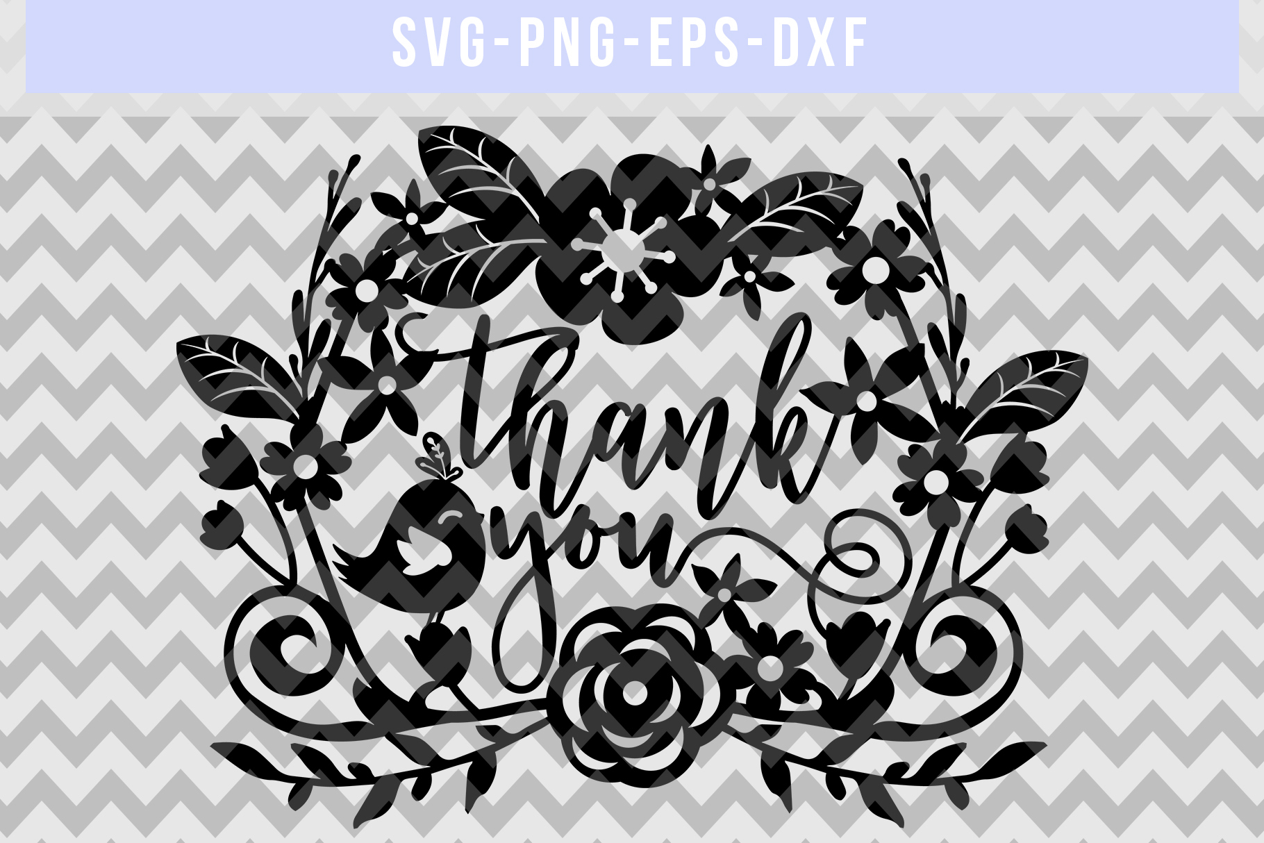 Download Thank you SVG Cut File, Wedding Paper Cutting, DXF EPS PNG