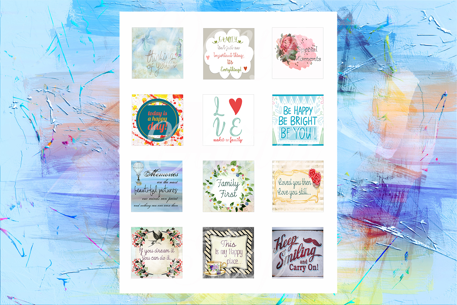 Inspirational Quotes,Printable,Squares,2x2,1.5x1.5,1x1 Inch (127064