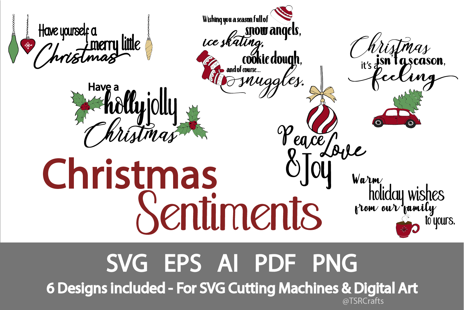 Download Christmas SVG Sentiments-Holiday Digital Cut Files & Clipart