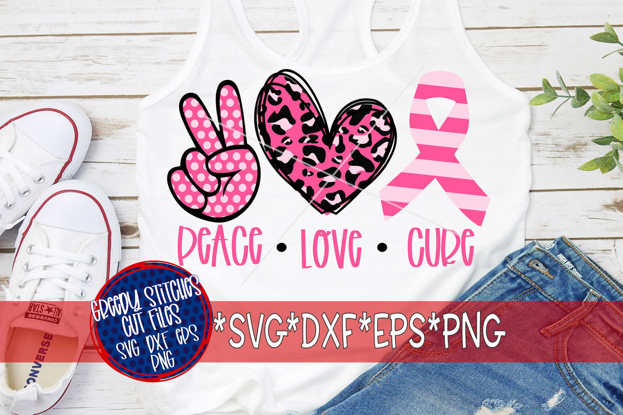 Breast Cancer SVG | Peace Love Cure SVG DXF EPS PNG