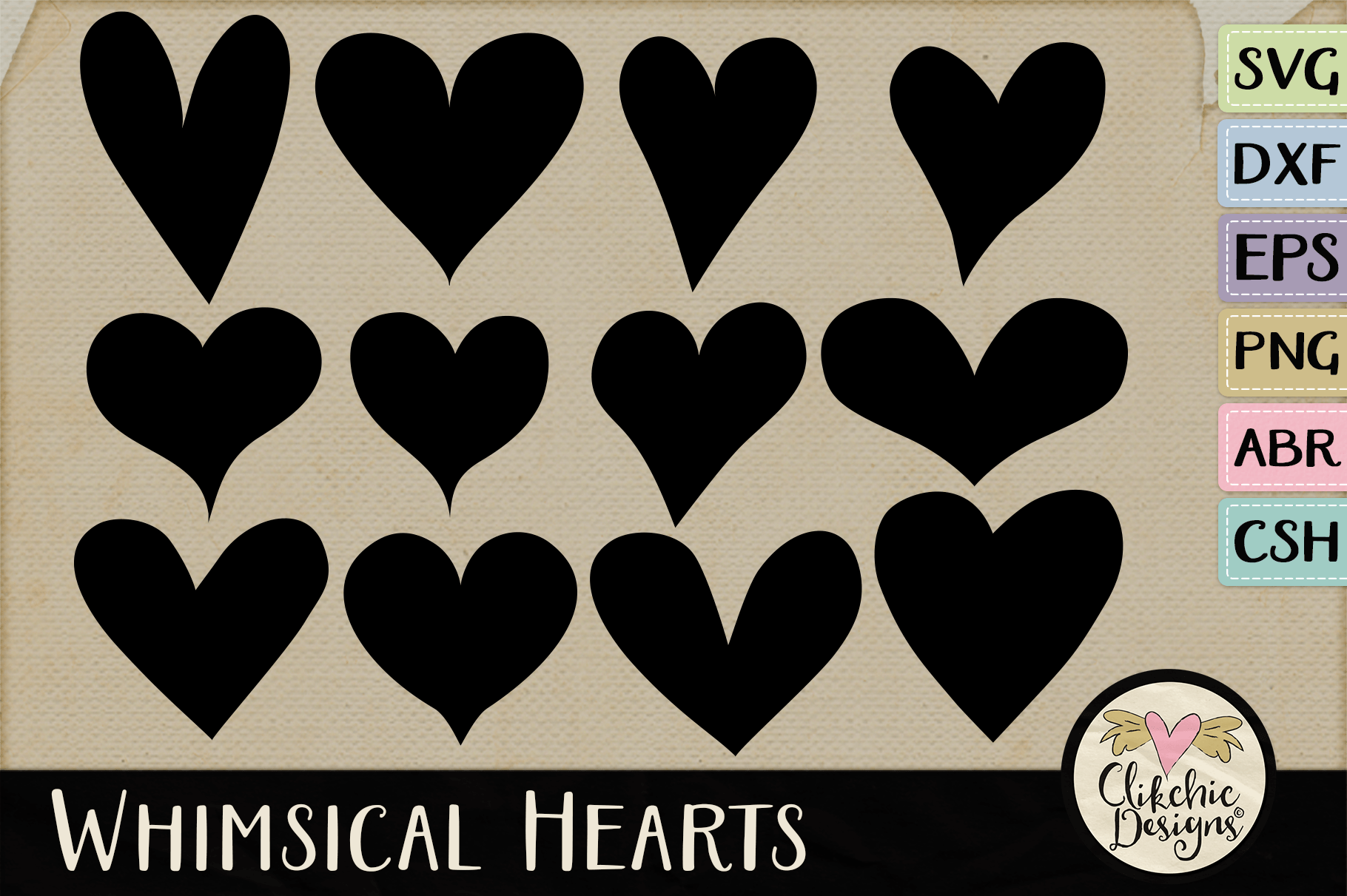 Hearts SVG & DXF Cutting files, Shapes, Photoshop Brushes (114102) | Cut Files | Design Bundles