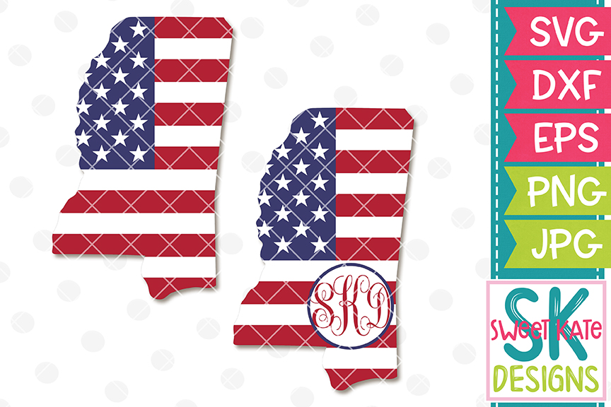 Download Mississippi USA Flag with Monogram Option SVG DXF EPS PNG JPG