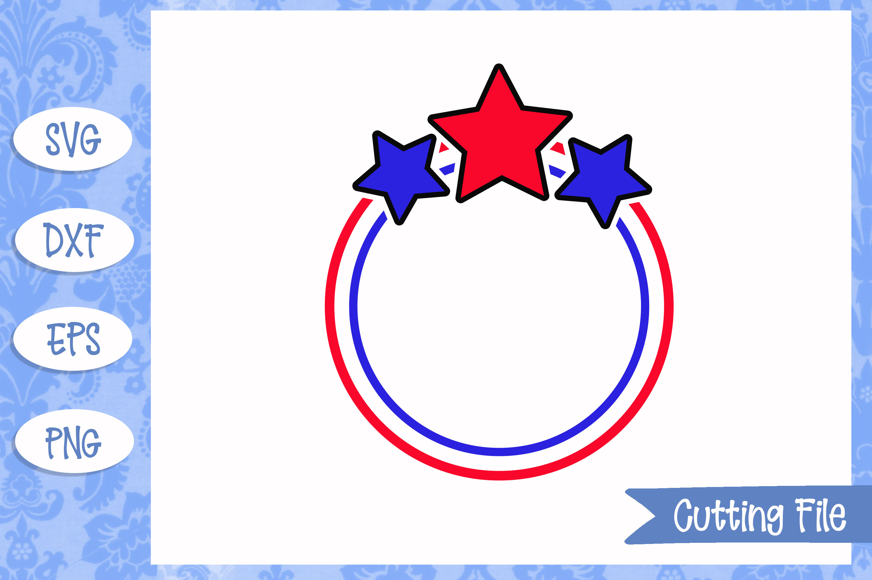 Download 4th July star monogram SVG File