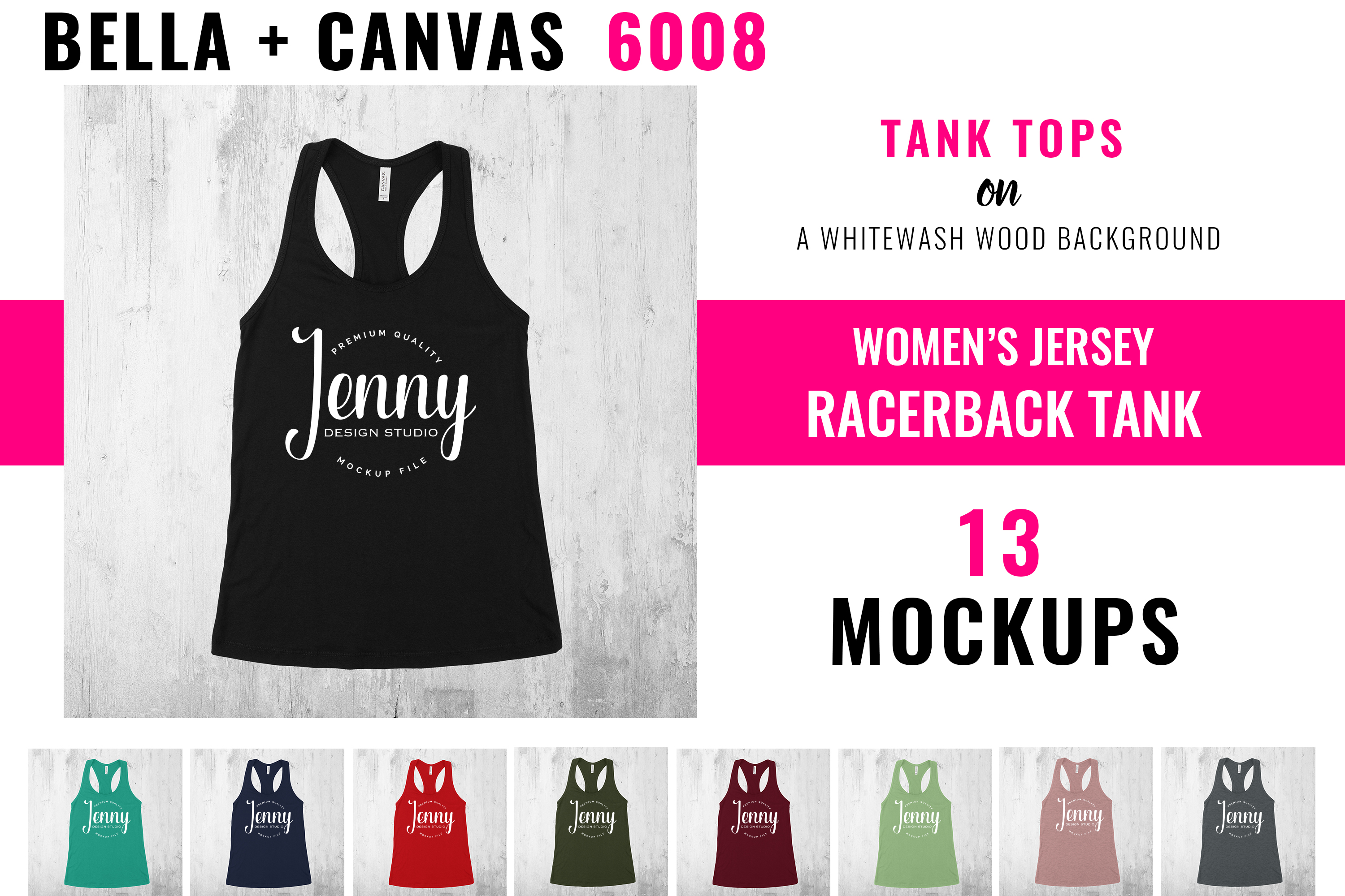 Download Bella Canvas 6008 Mockup Bundle, Women's Racerback Tank Top