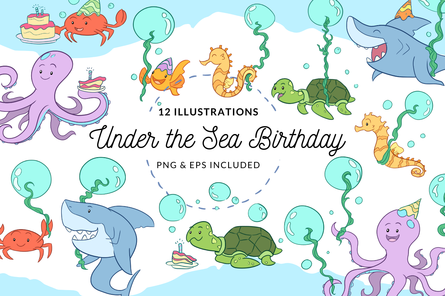 Under the Sea Birthday Illustrations