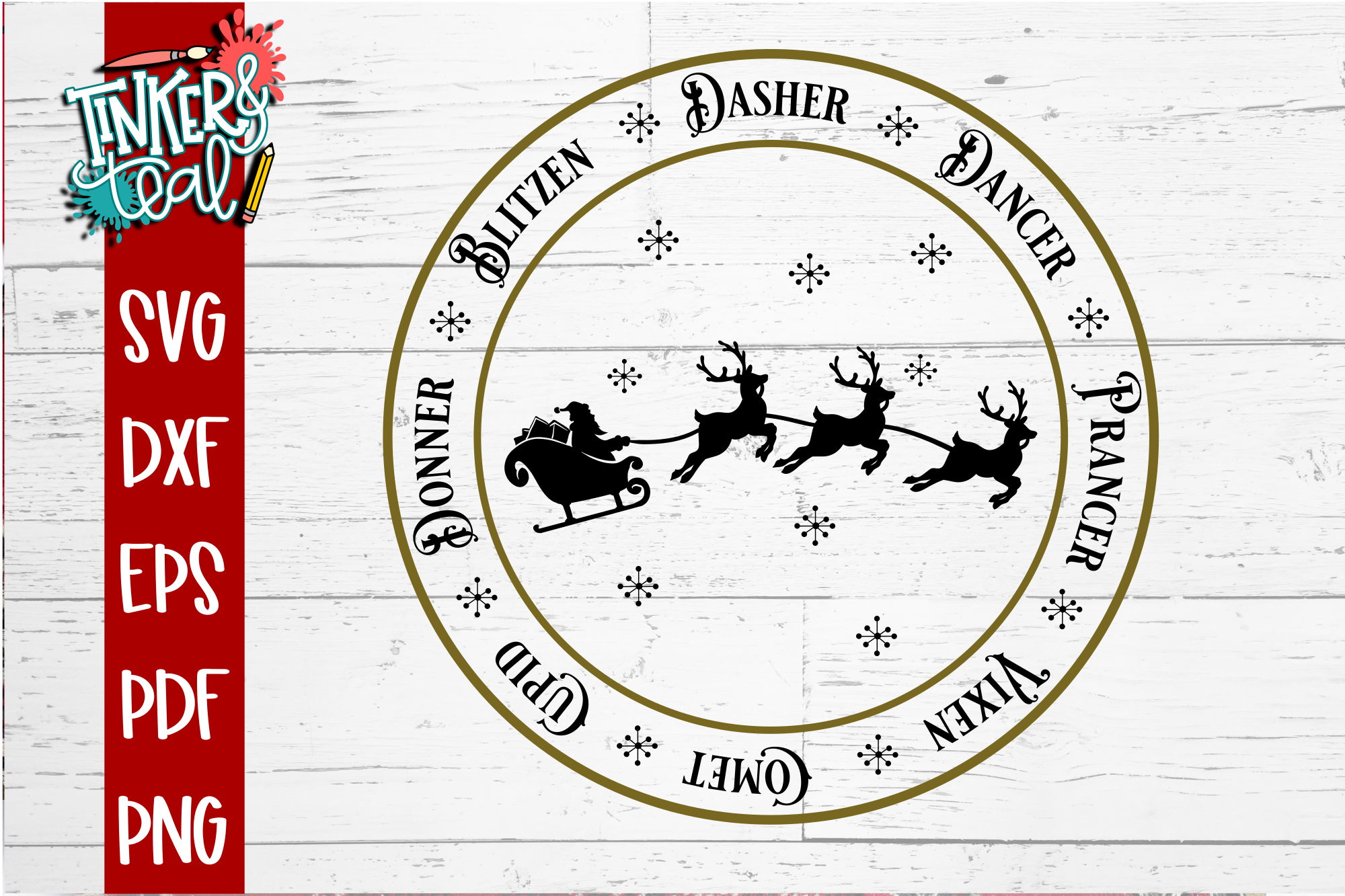 Christmas Santa Reindeer Plate svg cut file (162948) SVGs Design