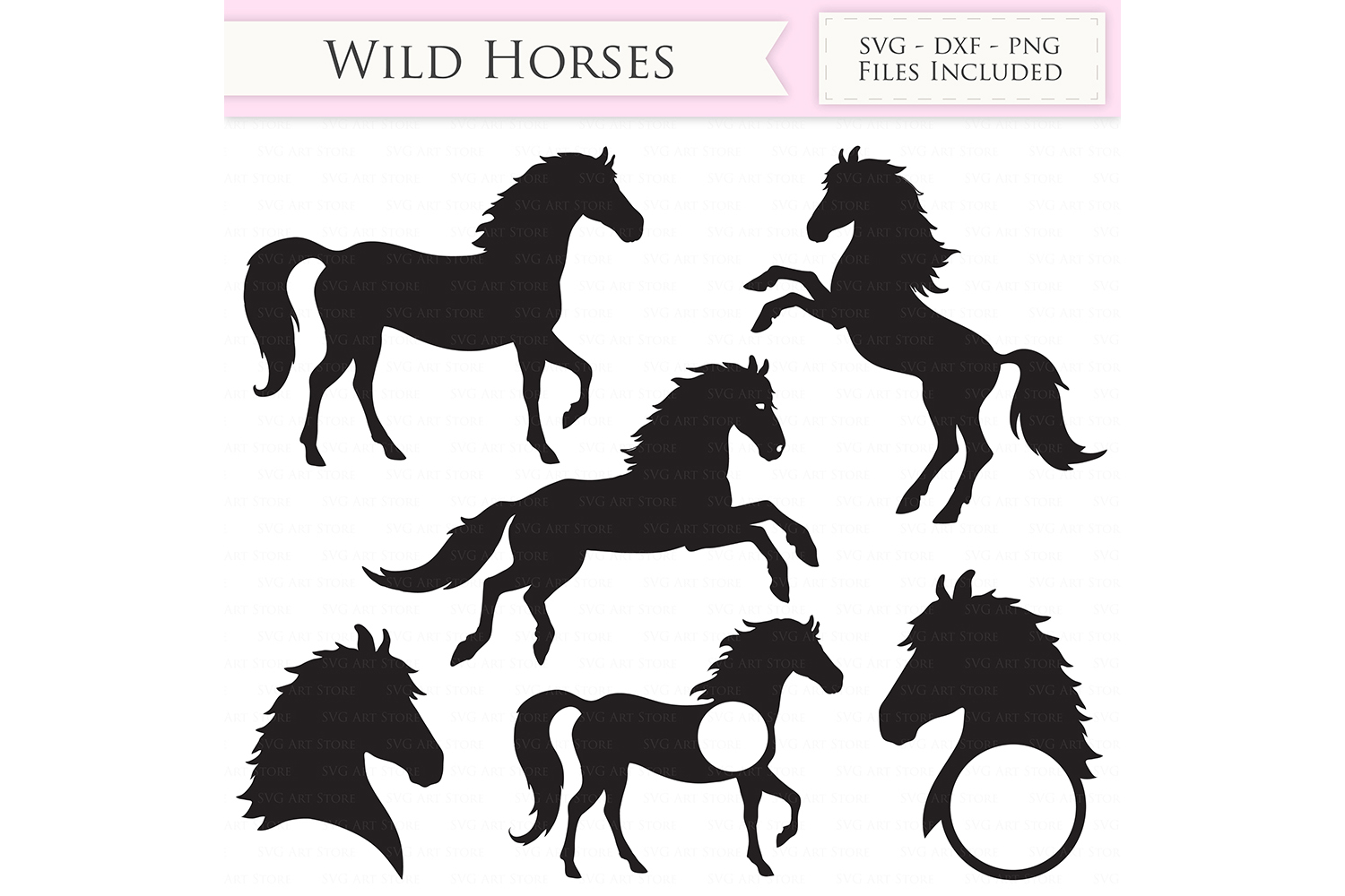 Download Wild Horses SVG Files - Jumping Horse, Horse head monogram cut files for Cricut and Silhouette ...
