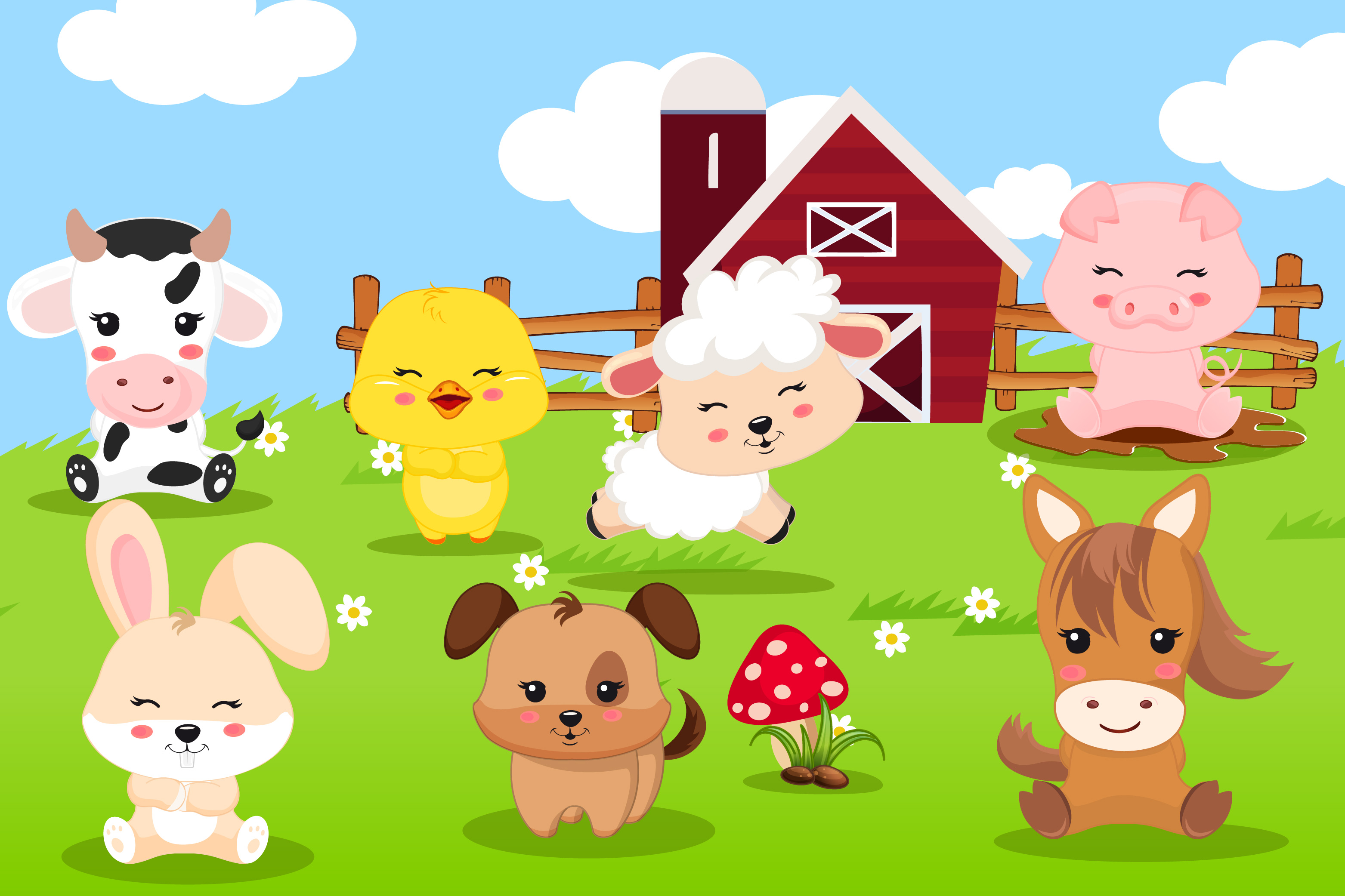 Farm Animal Clipart Farm Animal Graphics 28215 Illustrations