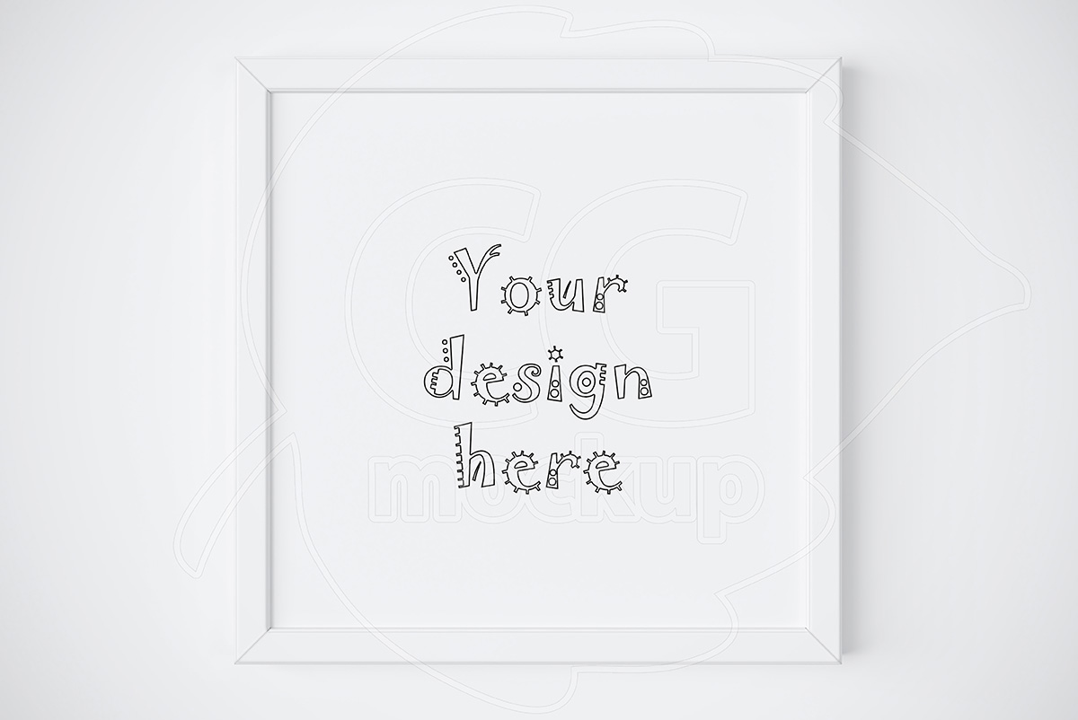 Minimal Square White Frame Mockup Minimal Square White Frame Mockup Example Image 1