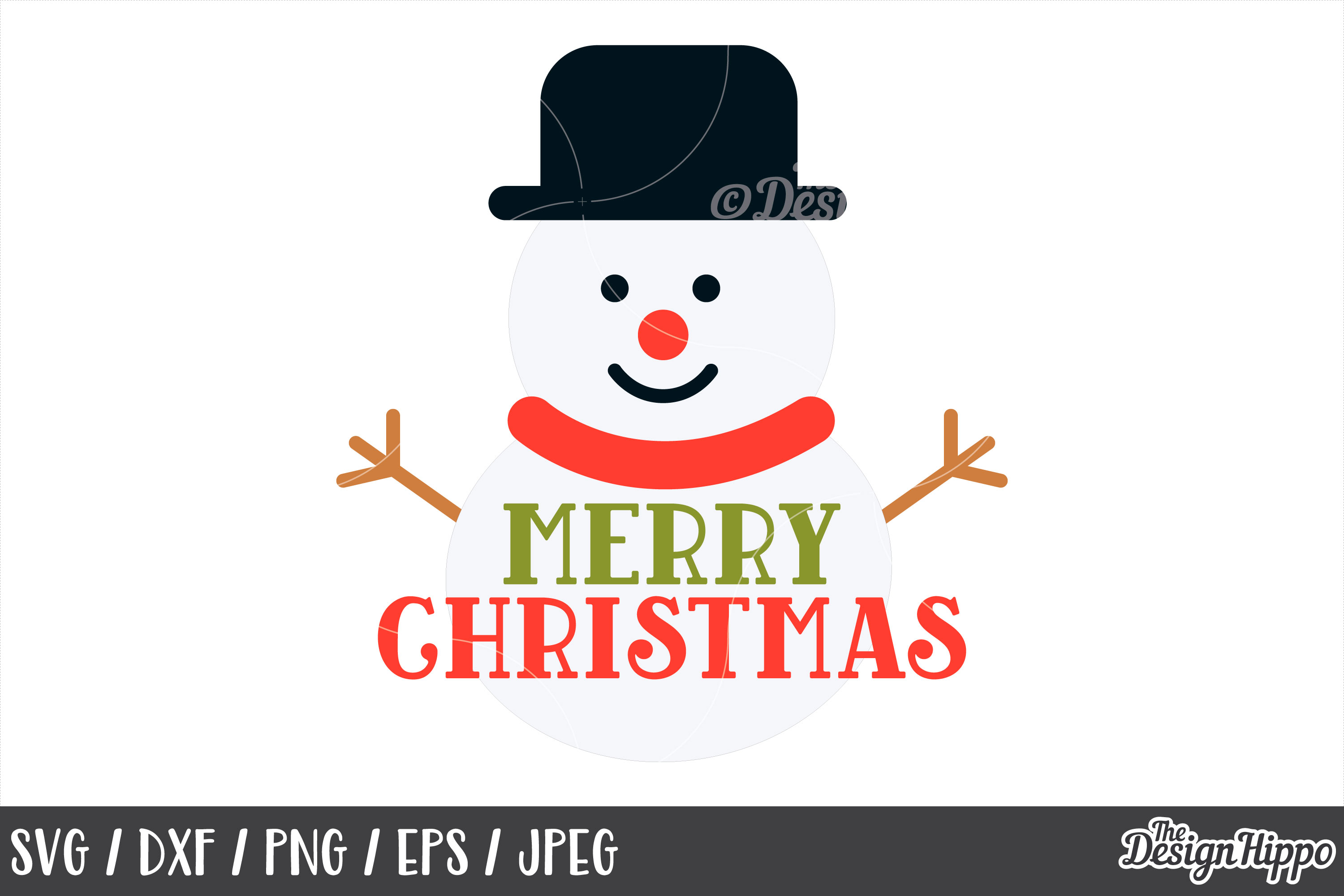 Christmas Snowman, Merry Christmas SVG, PNG, DXF, Cut Files