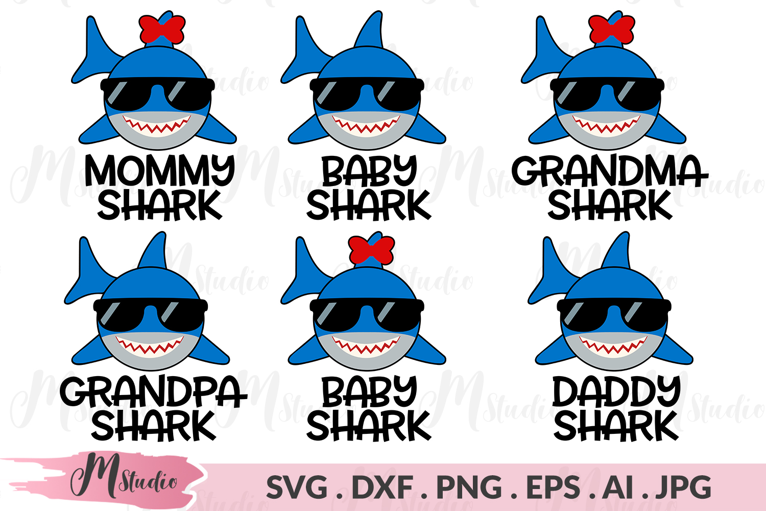 Download Shark Family 2 svg (197935) | Cut Files | Design Bundles