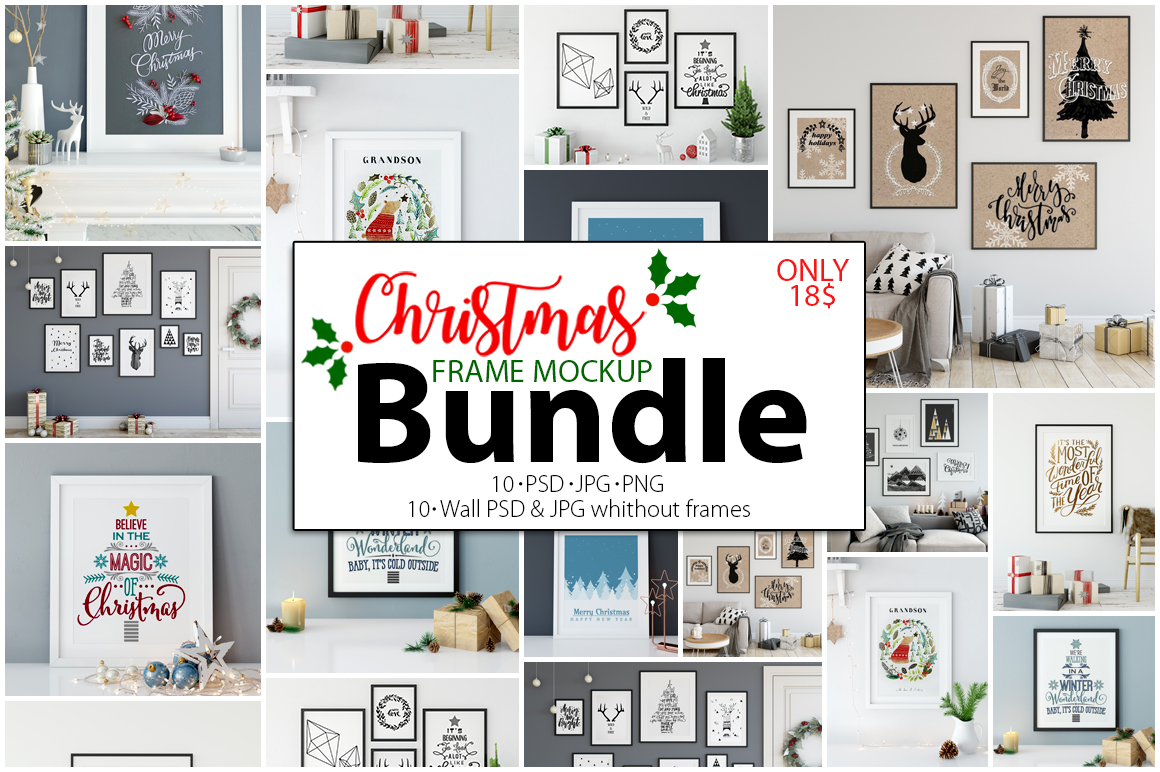 Download Christmas Frame Mockup Bundle From Designbundles Search By Muzli