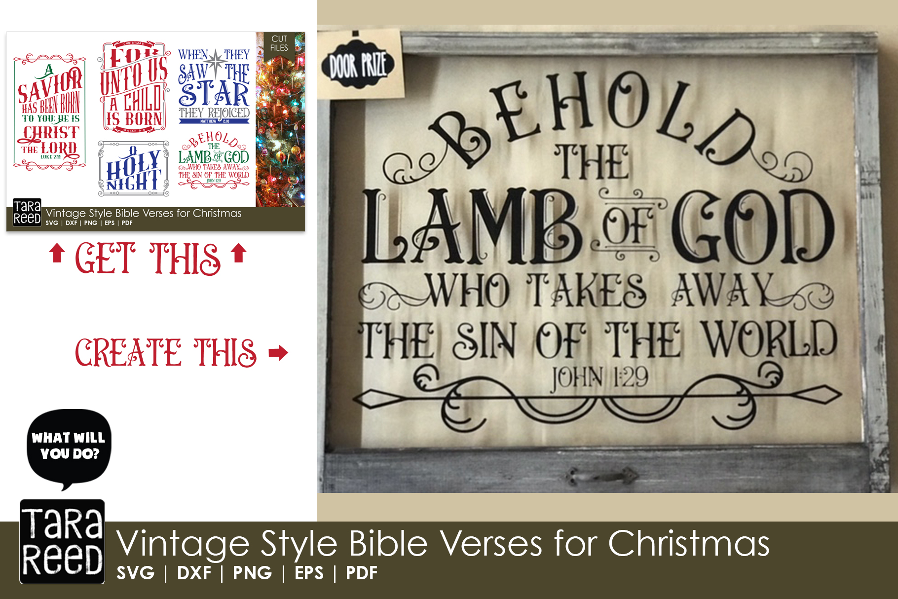 Download Vintage Style Bible Verses for Christmas - SVG & Cut Files