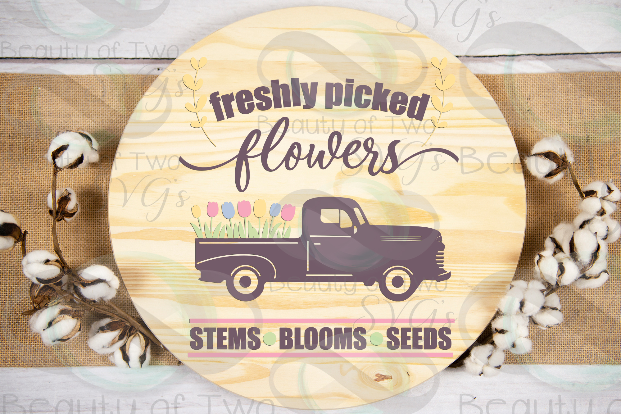 Download Spring Vintage Truck Farmhouse svg, Spring Fresh Flowers svg