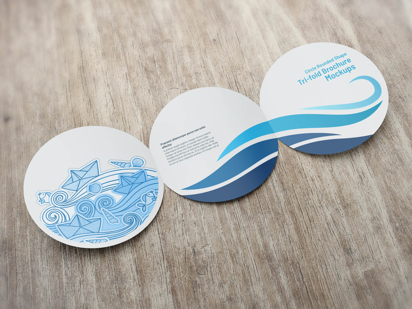 Circle Rounded Shape Brochure Mockups (99332) Mock Ups