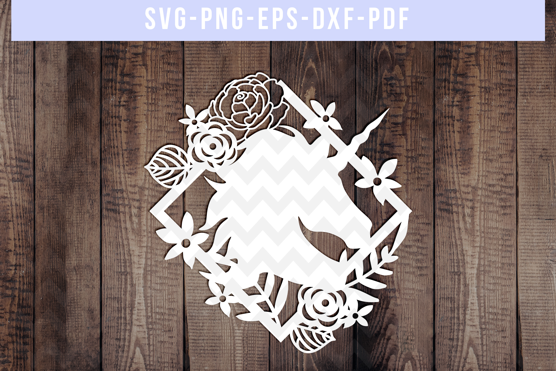 Download Floral Unicorn 2 Papercut Template, Cardmaking, SVG, PDF ...