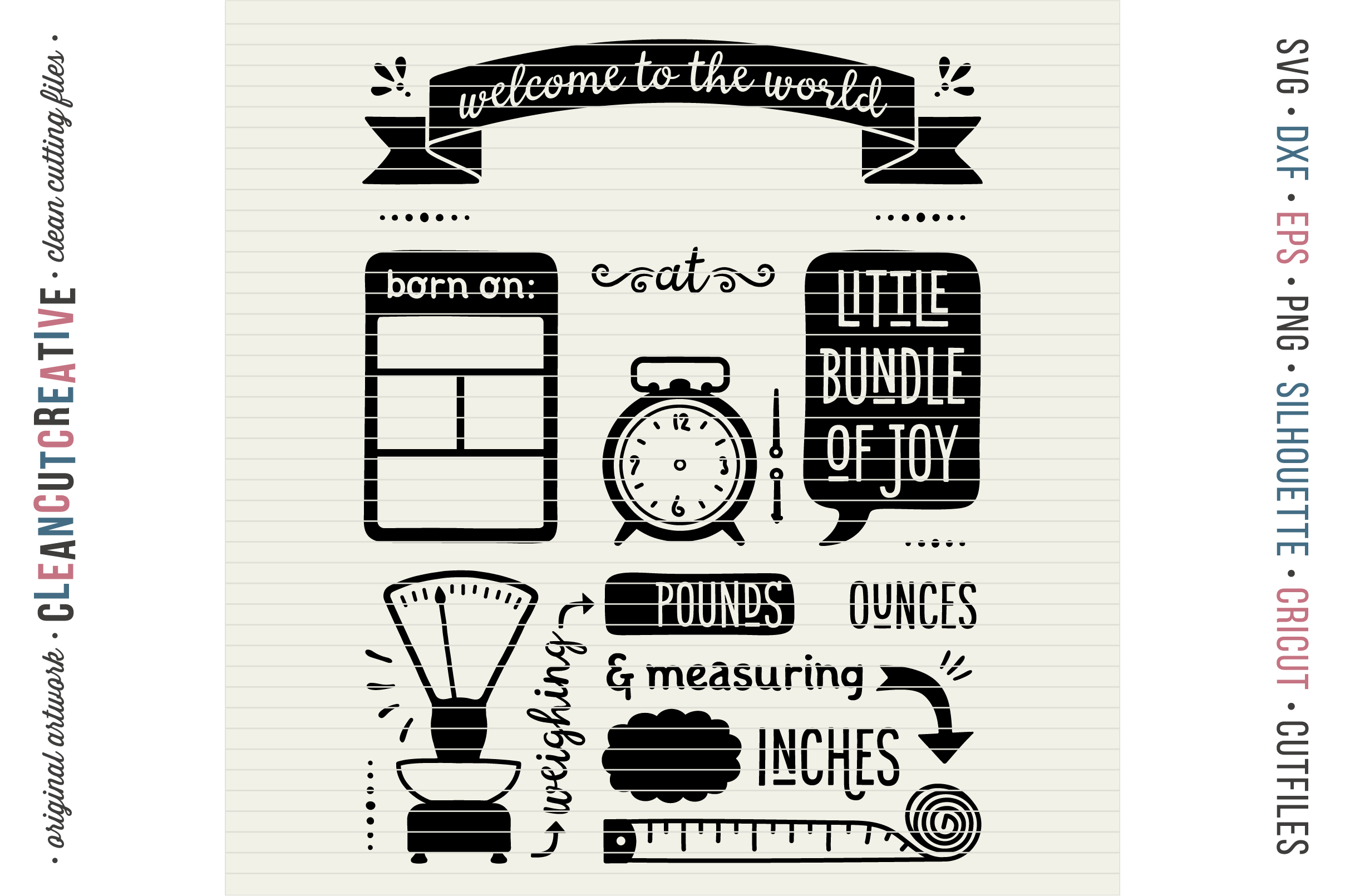 BIRTH STATS TEMPLATE - Baby Birth Announcement - SVG file ...