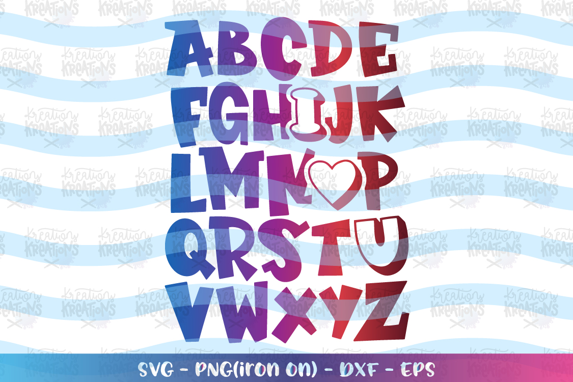 Valentines Day svg ABC I love you Alphabet