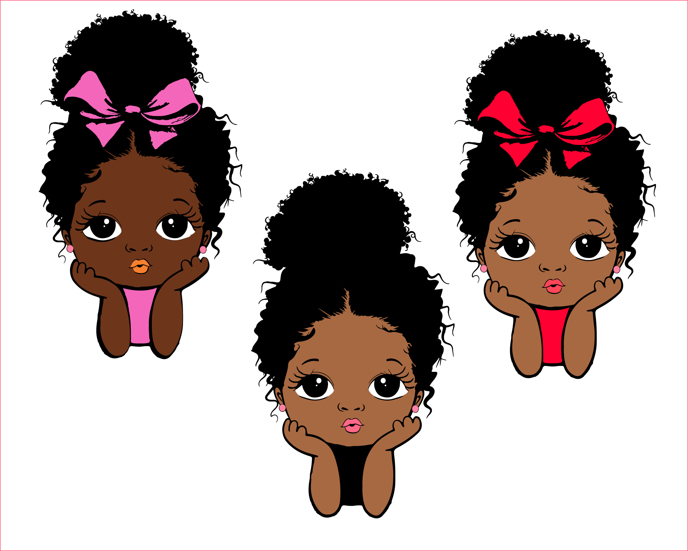Peekaboo girl with puff afro ponytails svg, Cute black