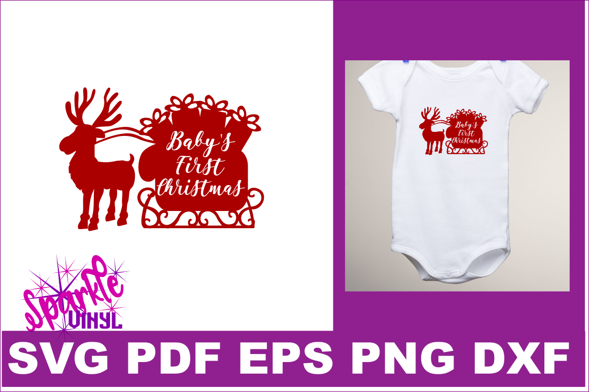 Download First Christmas SVG DXF EPS PDF PNG Baby's First Christmas ...