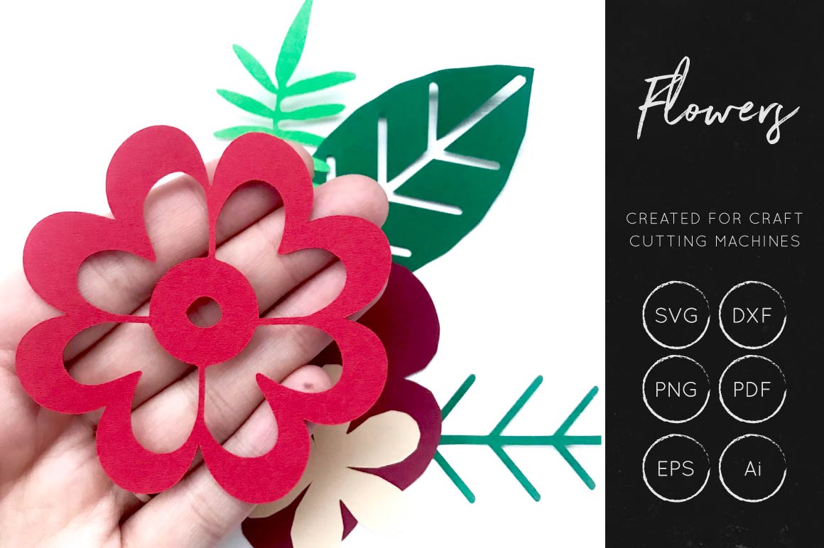 Download Vector Flower Collection - Layered Flowers SVG Cut Files