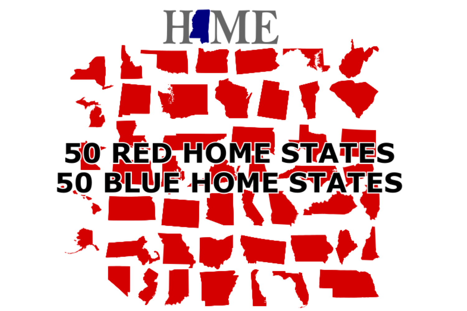 Download Home State Bundle 50 Red 50 Blue , PNG Sublimation (272720 ...