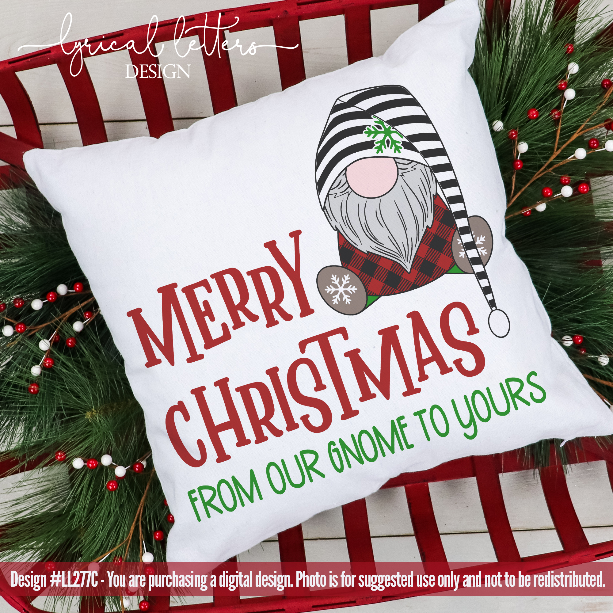 Download NEW! Merry Christmas from Our Gnome SVG Cut File LL277C