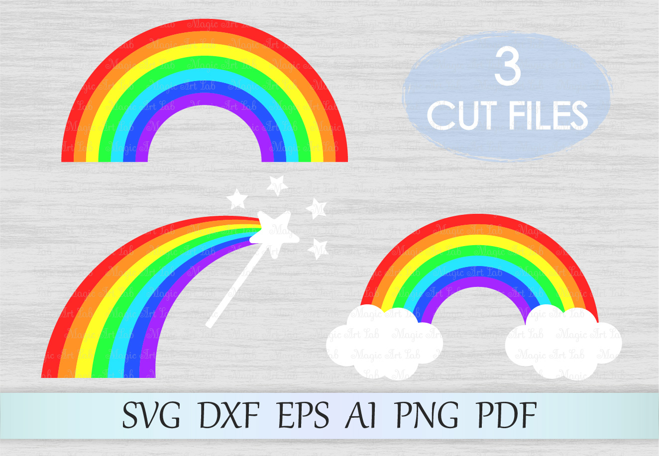 Rainbow svg, Rainbow with clouds svg, Rainbow cut file (74007) | SVGs