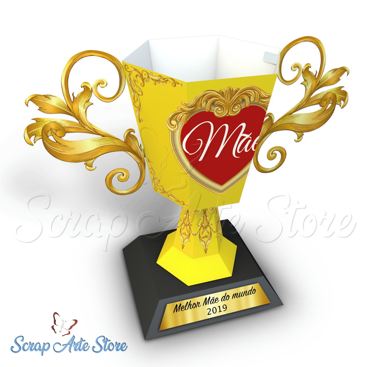 Trophy 3D Template print and cut