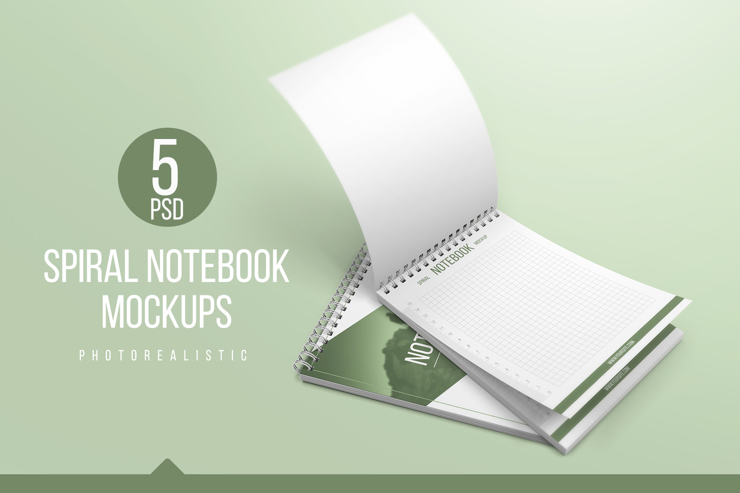 Download A5 Spiral Notebook Mockups