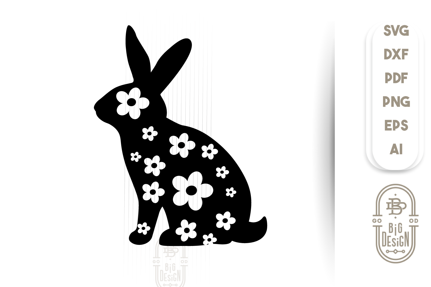 Download Floral Bunny Silhouette SVG , Easter Bunny SVG , Spring ...
