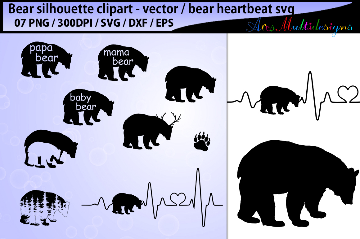 Download bear svg silhouette vector / mama bear svg cut / papa bear ...